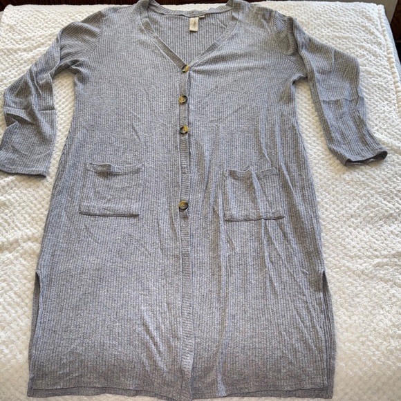 🧥 Women’s Evereve Allison Joy Button-Front Duster Cardigan – Size XL - Picture 1 of 8